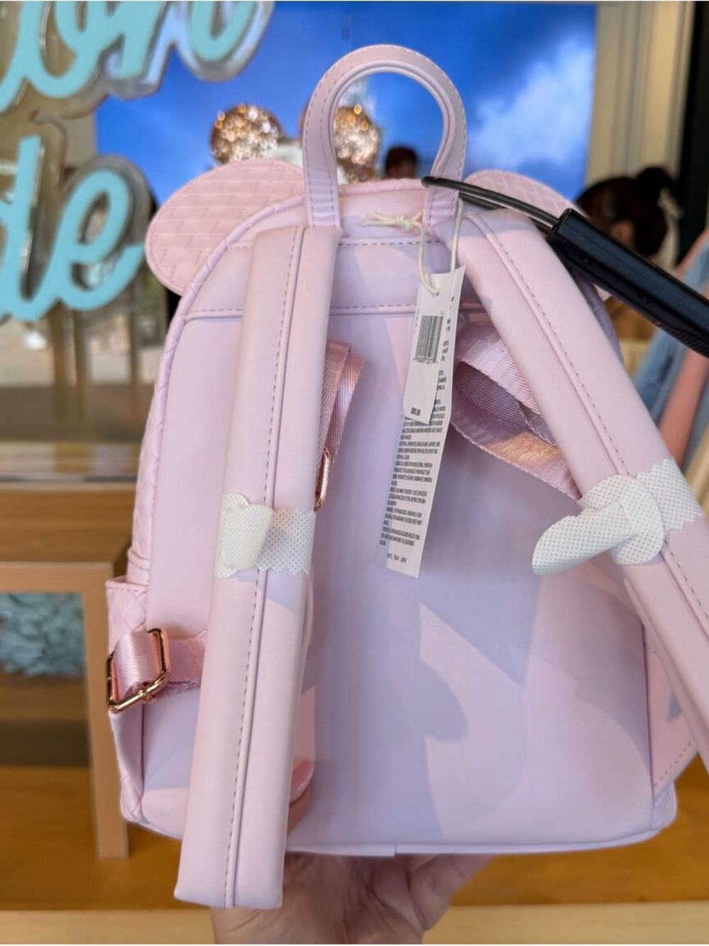 Disney Parks Loungefly Mini Backpack - Blush Pink Woven Mickey - Picture 5 of 10